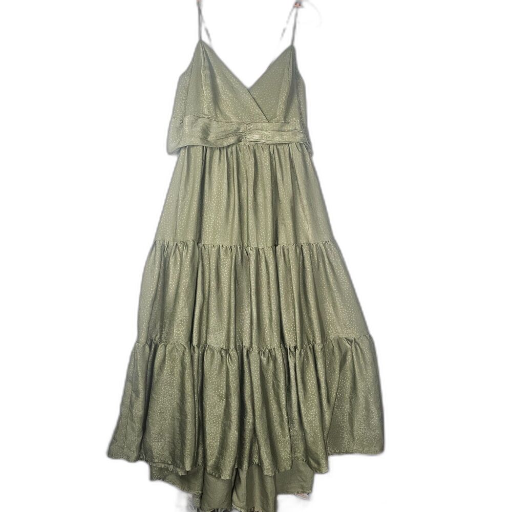 L'atiste Polka Dot Semi Shine High Low Maxi Dress 1X Plus Fairycore Cottagecore